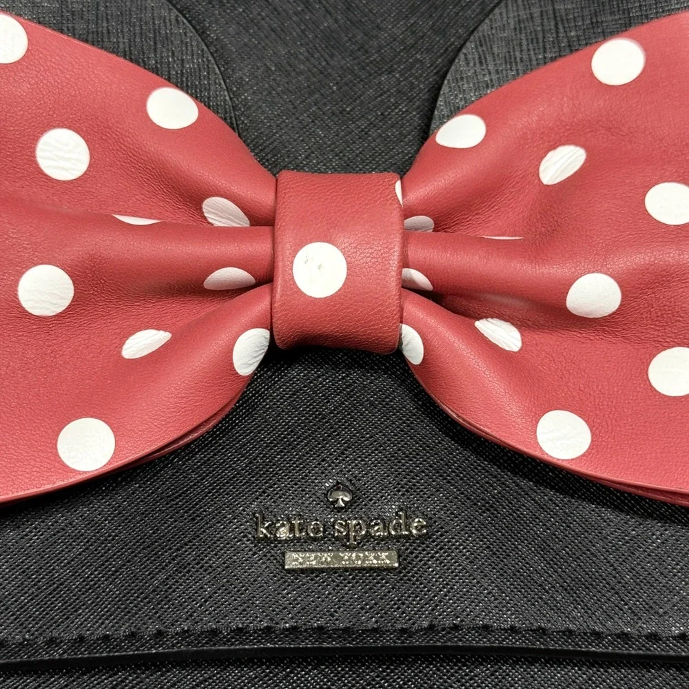 Kate Spade Minnie Mouse Backpack Womens Small Black Disney Neema Bow WKRU4704